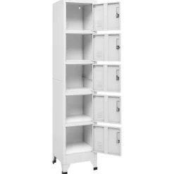 vidaXL Lockerkast 38x40x180 cm staal lichtgrijs