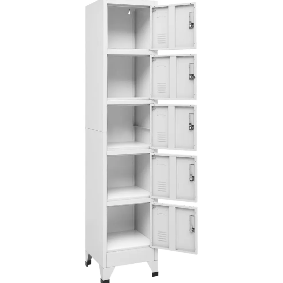 vidaXL Lockerkast 38x40x180 cm staal lichtgrijs