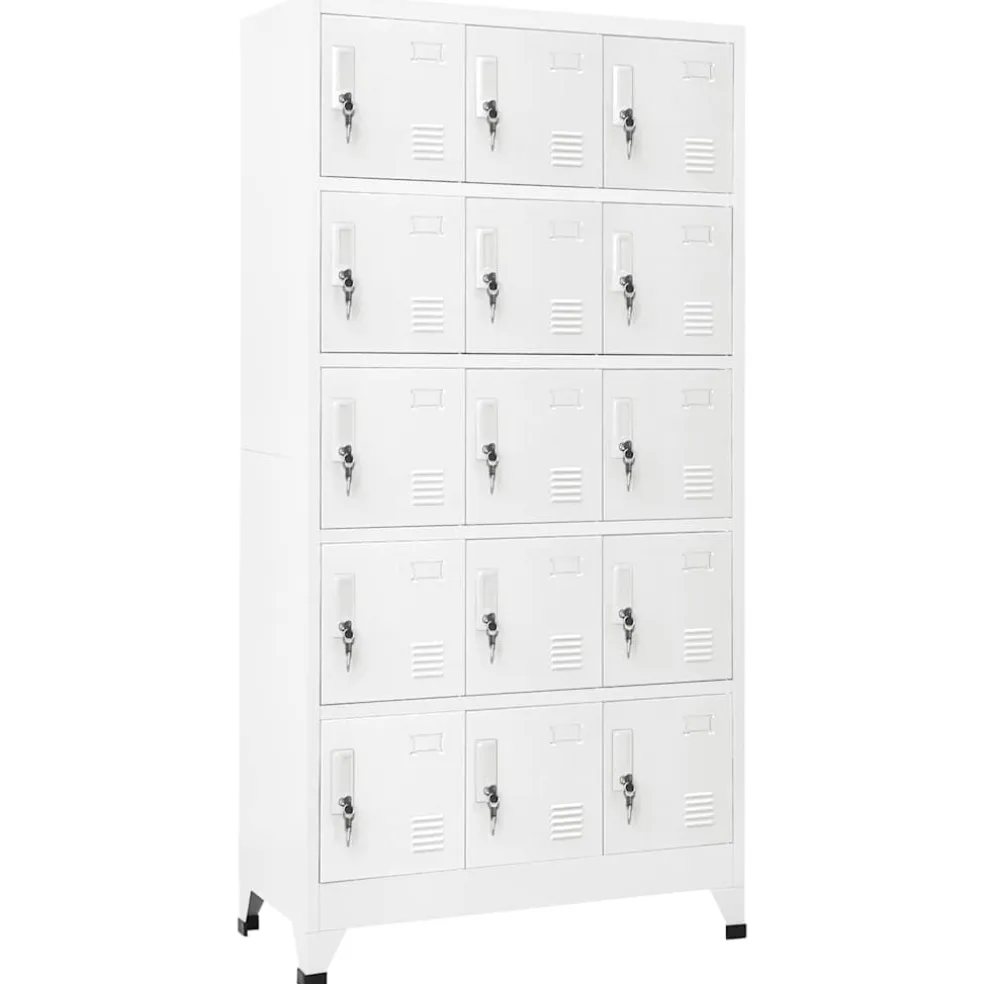 vidaXL Lockerkast 90x40x180 cm staal lichtgrijs