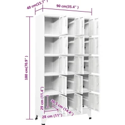 vidaXL Lockerkast 90x40x180 cm staal lichtgrijs