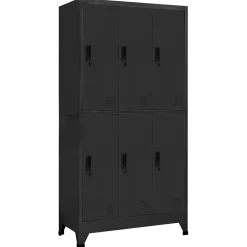 vidaXL Lockerkast 90x45x180 cm staal antracietkleurig