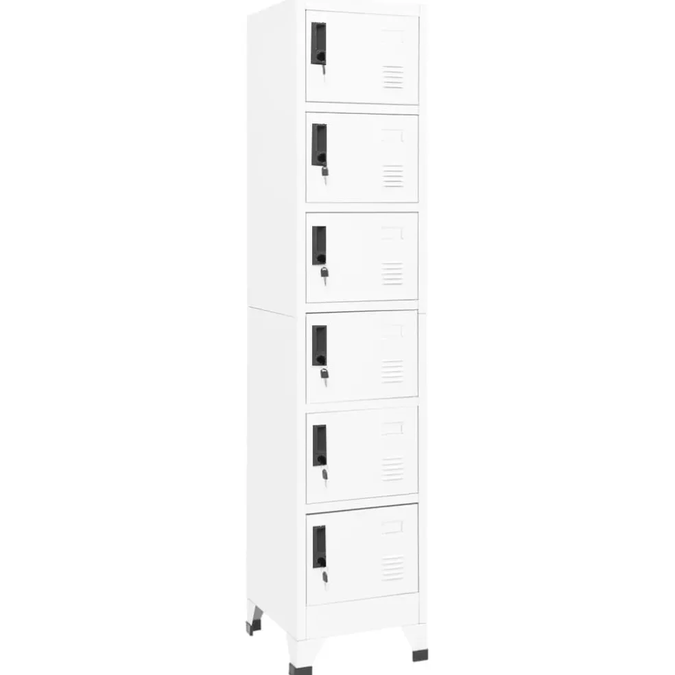 vidaXL Lockerkast 38x40x180 cm staal wit