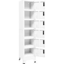 vidaXL Lockerkast 38x40x180 cm staal wit