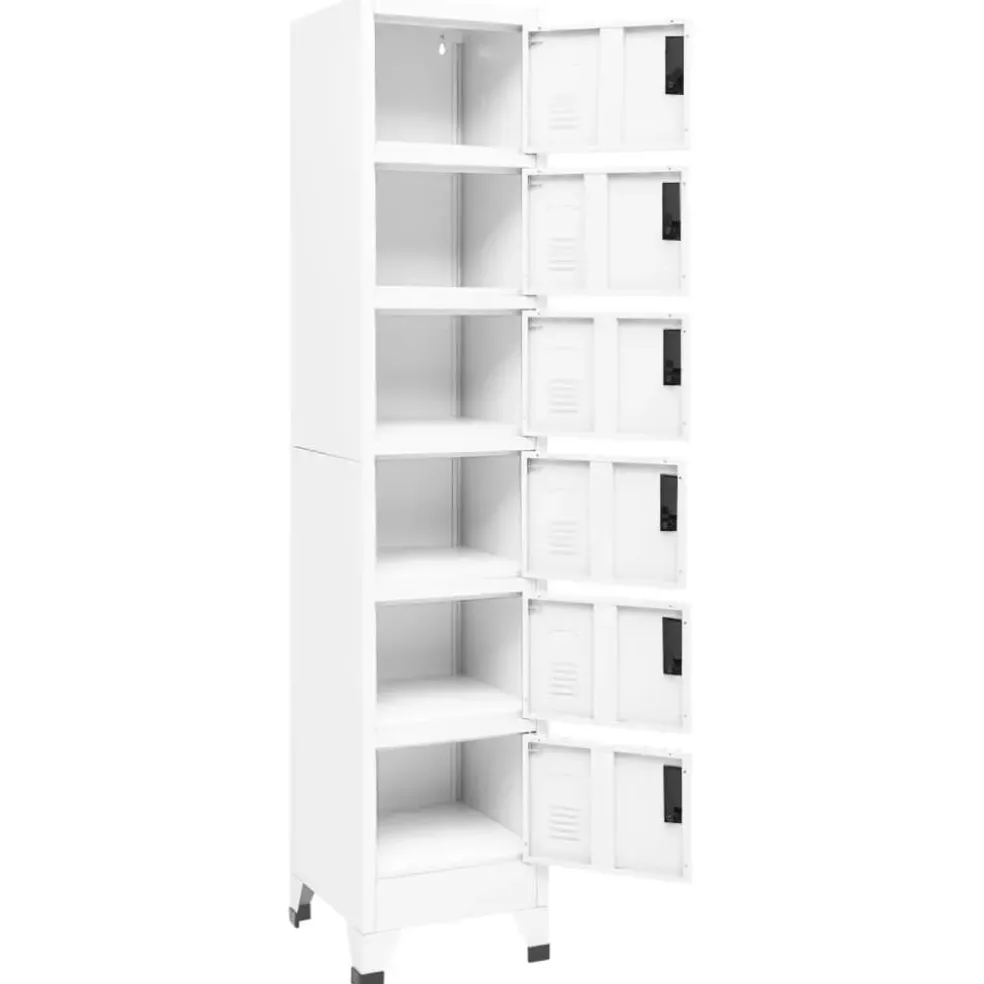 vidaXL Lockerkast 38x40x180 cm staal wit