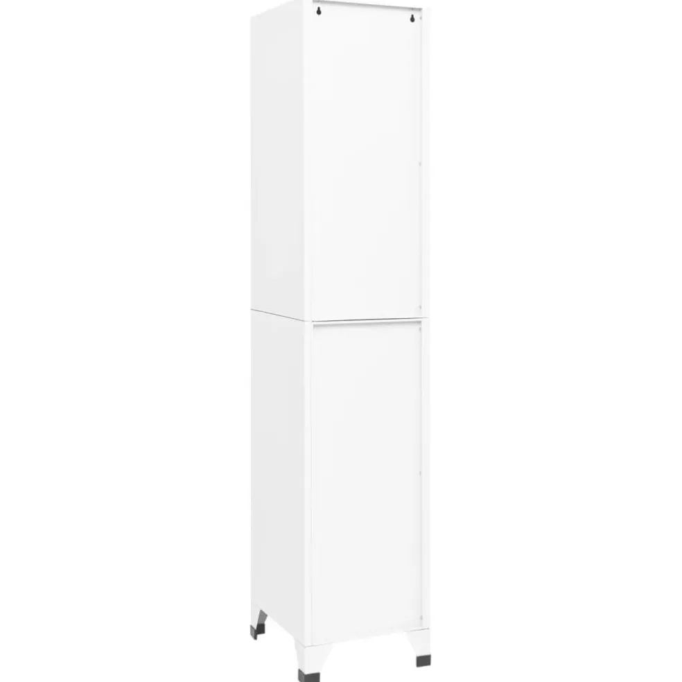 vidaXL Lockerkast 38x40x180 cm staal wit