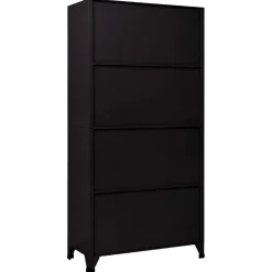 vidaXL Lockerkast 90x45x180 cm staal zwart