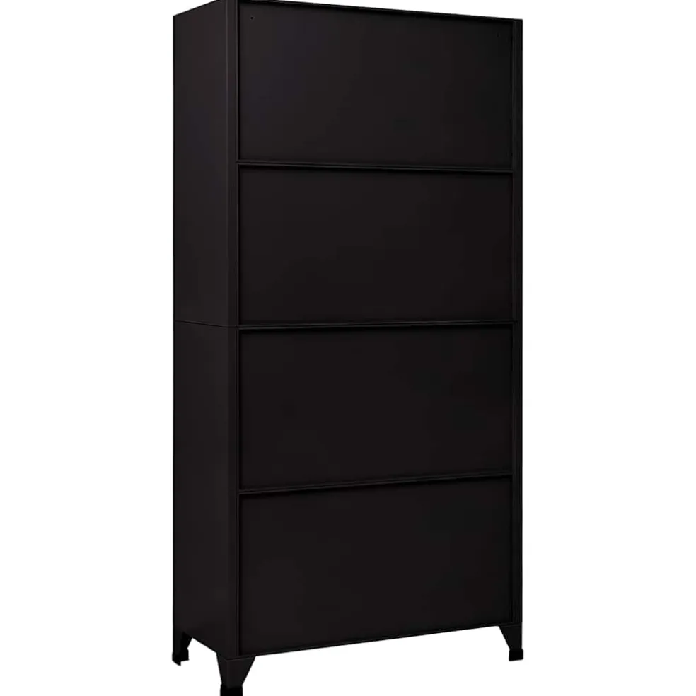 vidaXL Lockerkast 90x45x180 cm staal zwart