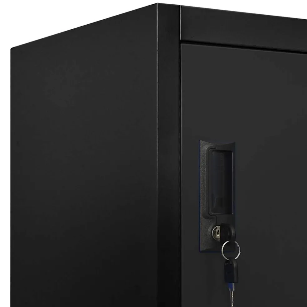 vidaXL Lockerkast 90x45x180 cm staal zwart