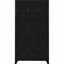 vidaXL Lockerkast 90x45x180 cm staal zwart