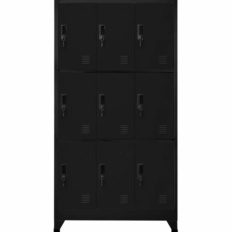 vidaXL Lockerkast 90x45x180 cm staal zwart