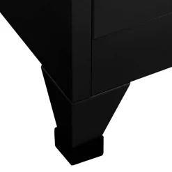 vidaXL Lockerkast 90x45x180 cm staal zwart