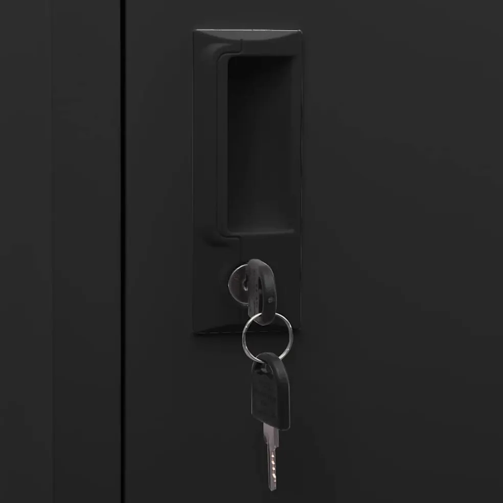 vidaXL Lockerkast 38x45x180 cm staal zwart