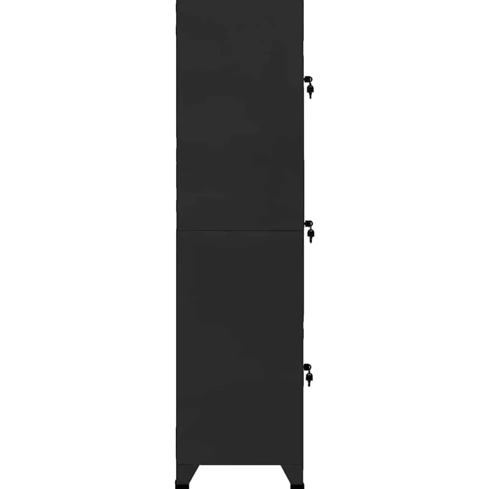 vidaXL Lockerkast 38x45x180 cm staal zwart
