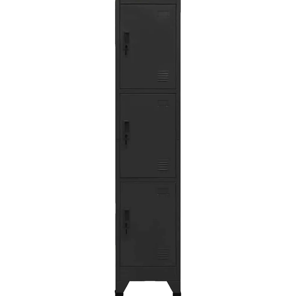 vidaXL Lockerkast 38x45x180 cm staal zwart