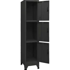 vidaXL Lockerkast 38x45x180 cm staal zwart