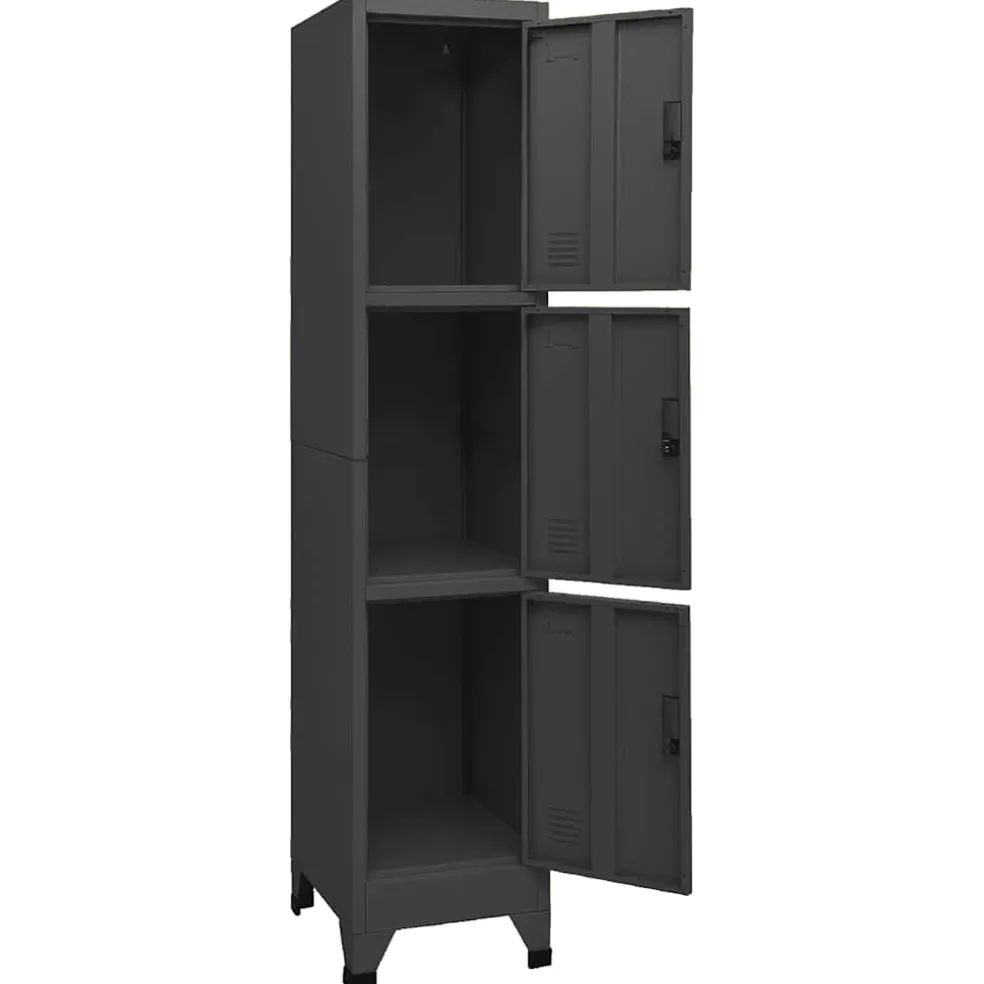vidaXL Lockerkast 38x45x180 cm staal antracietkleurig