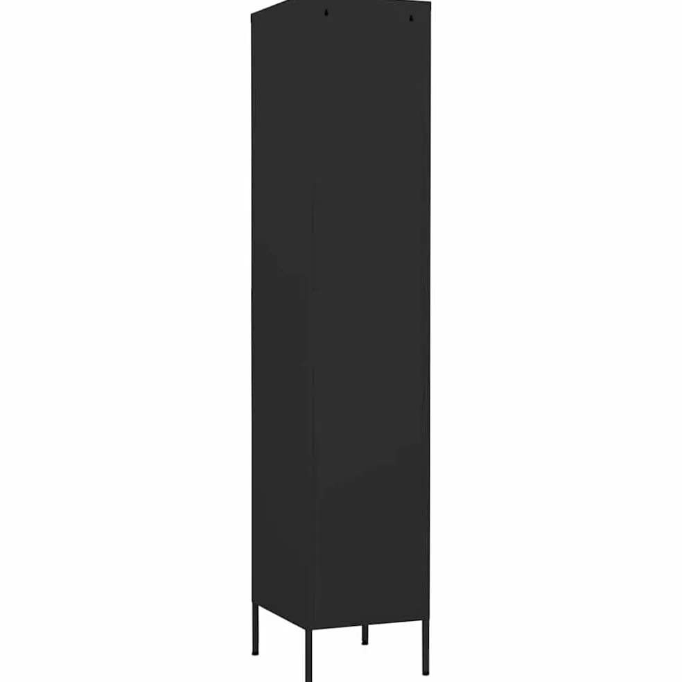 vidaXL Lockerkast 35x46x180 cm staal zwart