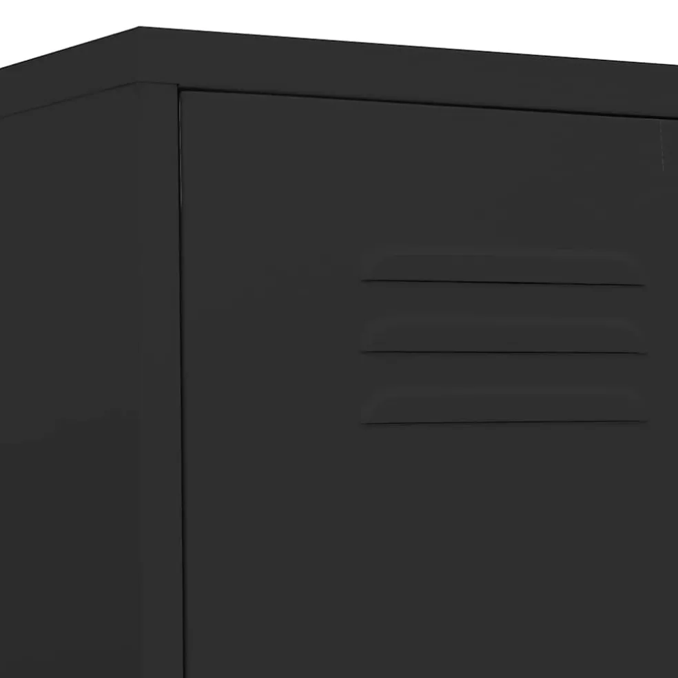 vidaXL Lockerkast 35x46x180 cm staal zwart