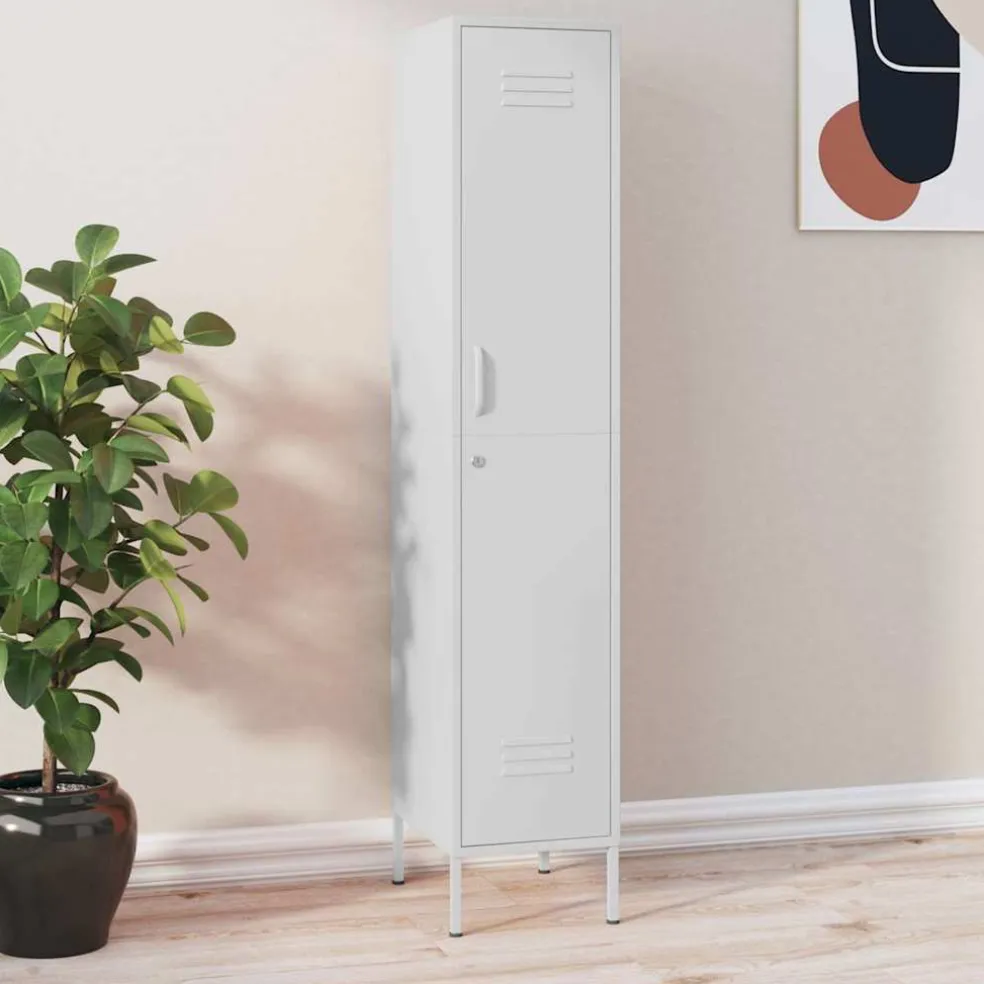 vidaXL Lockerkast 35x46x180 cm staal wit