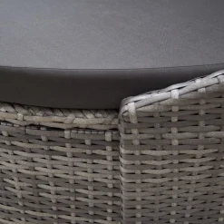vidaXL Loungebed met luifel poly rattan grijs