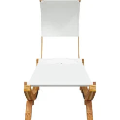 vidaXL Loungebed met luifel 100x200x126 cm massief gebogen hout crème