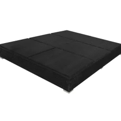 vidaXL Loungebed met parasol poly rattan zwart