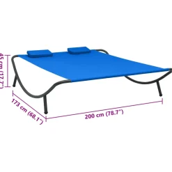 vidaXL Loungebed stof blauw