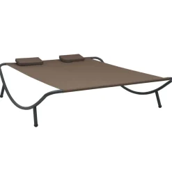 vidaXL Loungebed stof bruin