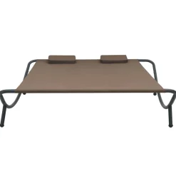 vidaXL Loungebed stof bruin