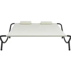vidaXL Loungebed stof crème