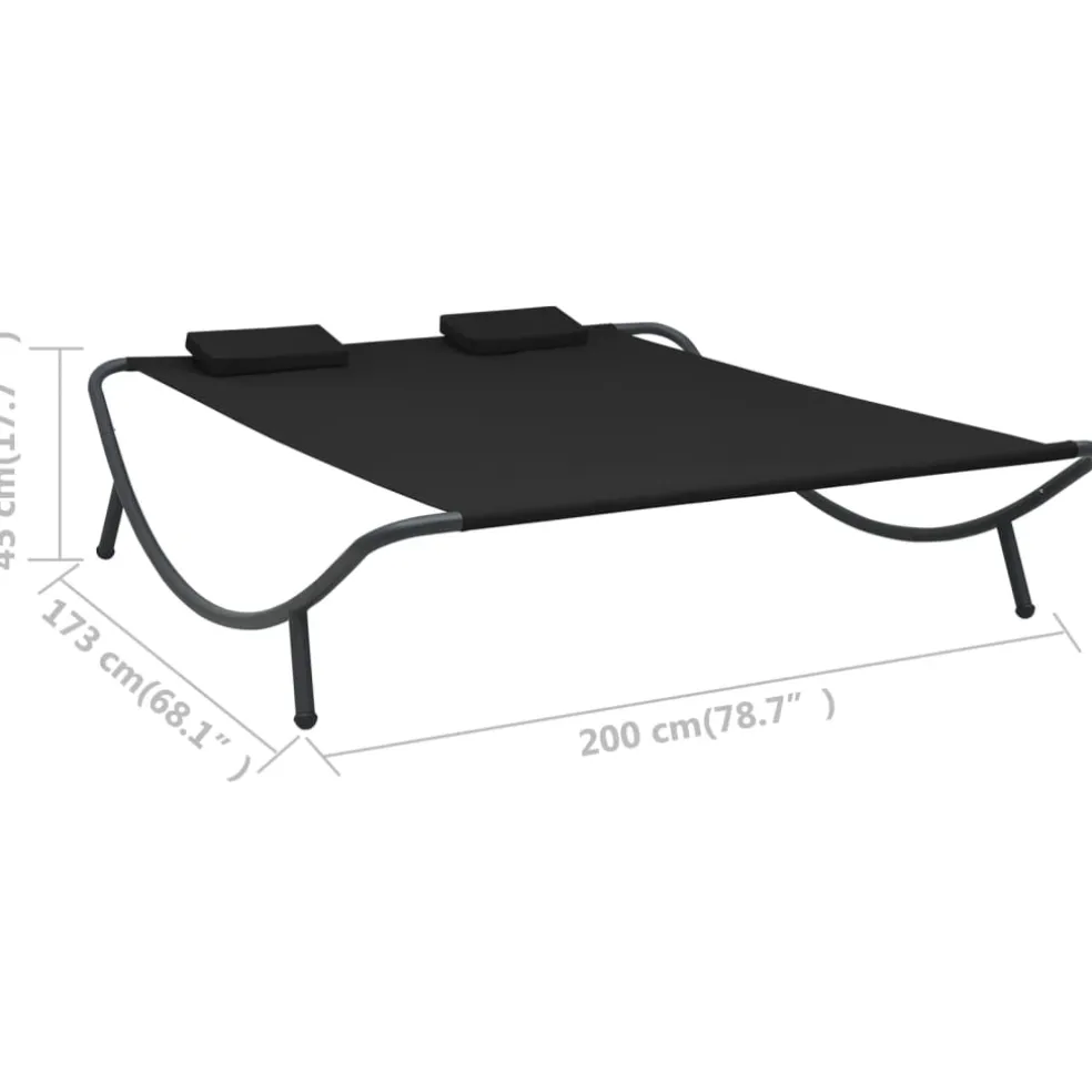 vidaXL Loungebed stof zwart