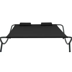 vidaXL Loungebed stof zwart