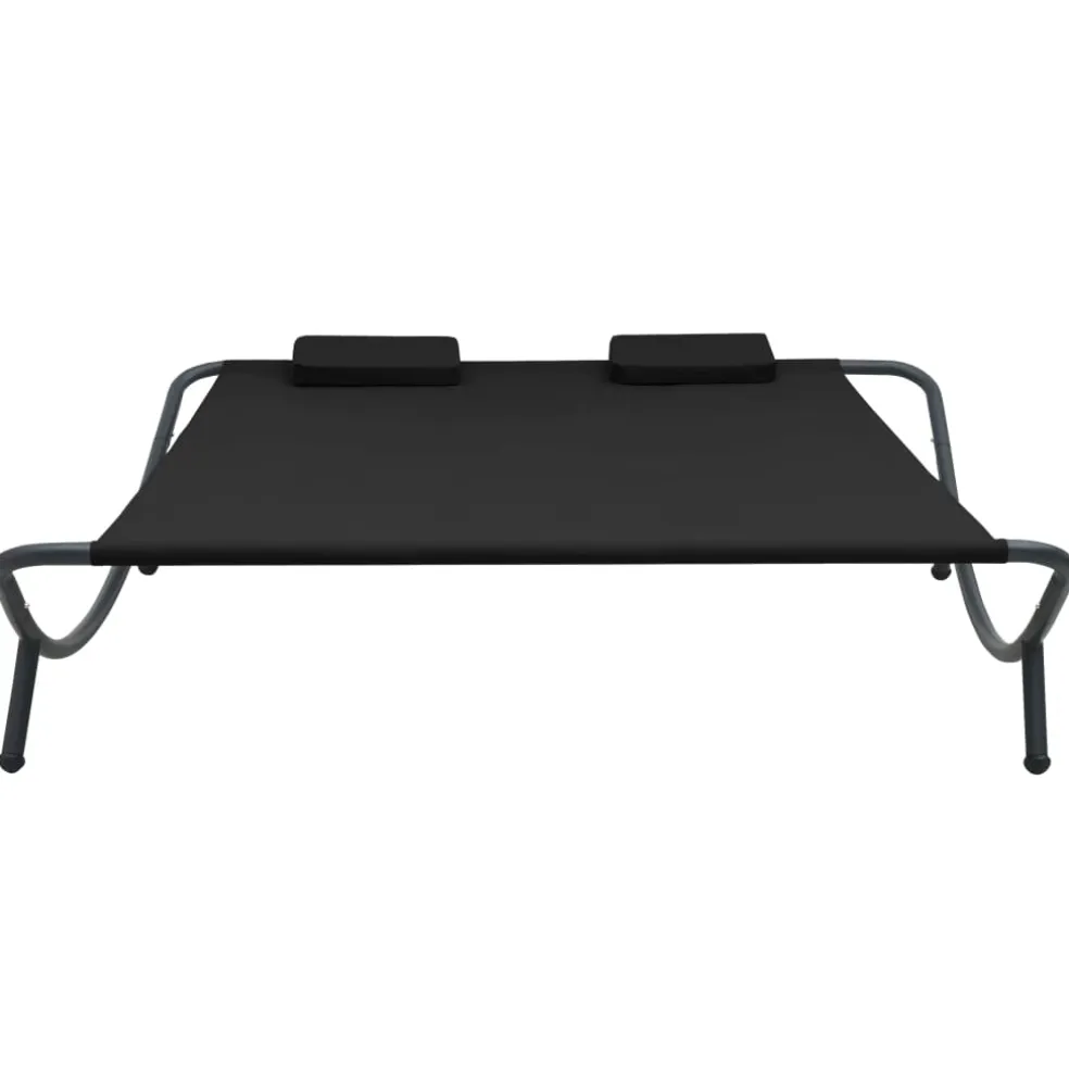vidaXL Loungebed stof zwart