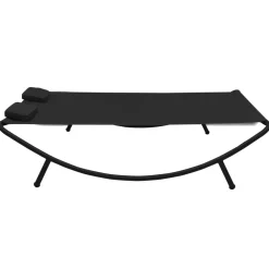 vidaXL Loungebed stof zwart