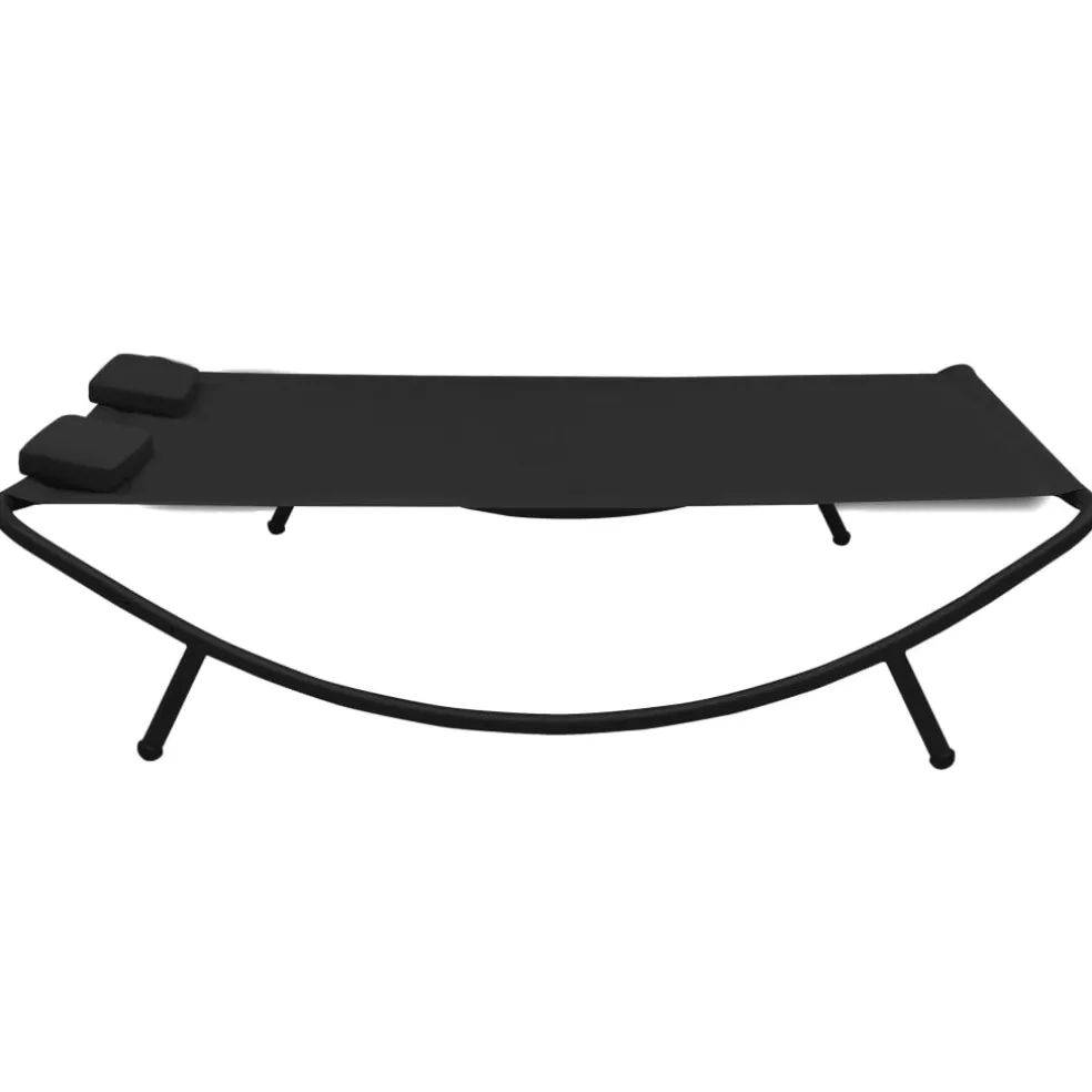 vidaXL Loungebed stof zwart