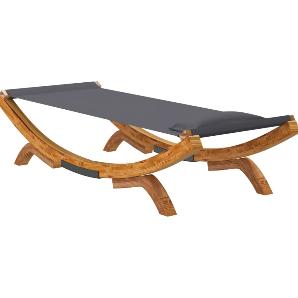 vidaXL Loungebed 100x188,5x44 cm massief gebogen hout antracietkleurig