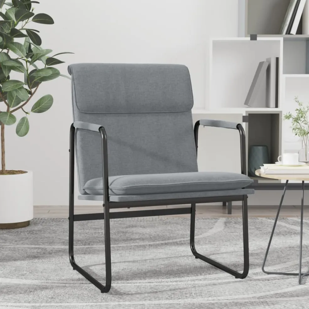 vidaXL Loungestoel 55x64x80 cm stof lichtgrijs