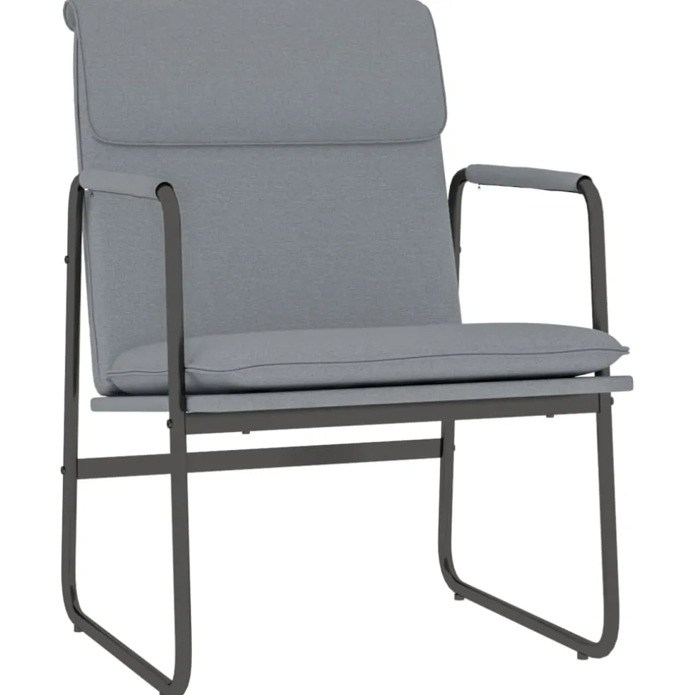 vidaXL Loungestoel 55x64x80 cm stof lichtgrijs