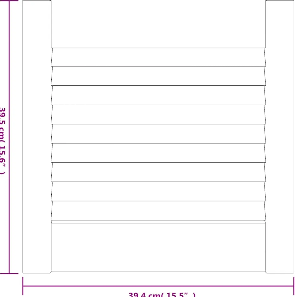vidaXL Louvrede deuren Wit 39,5 x 39,4 cm Massief grenenhout