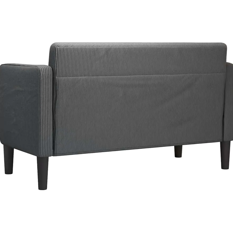 vidaXL Loveseat bank 109 cm corduroy stof donkergrijs