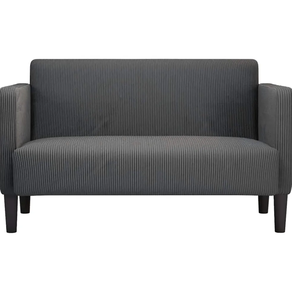 vidaXL Loveseat bank 109 cm corduroy stof donkergrijs