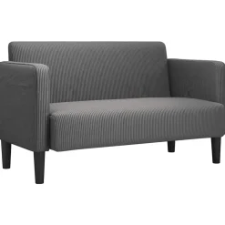 vidaXL Loveseat bank 109 cm corduroy stof donkergrijs