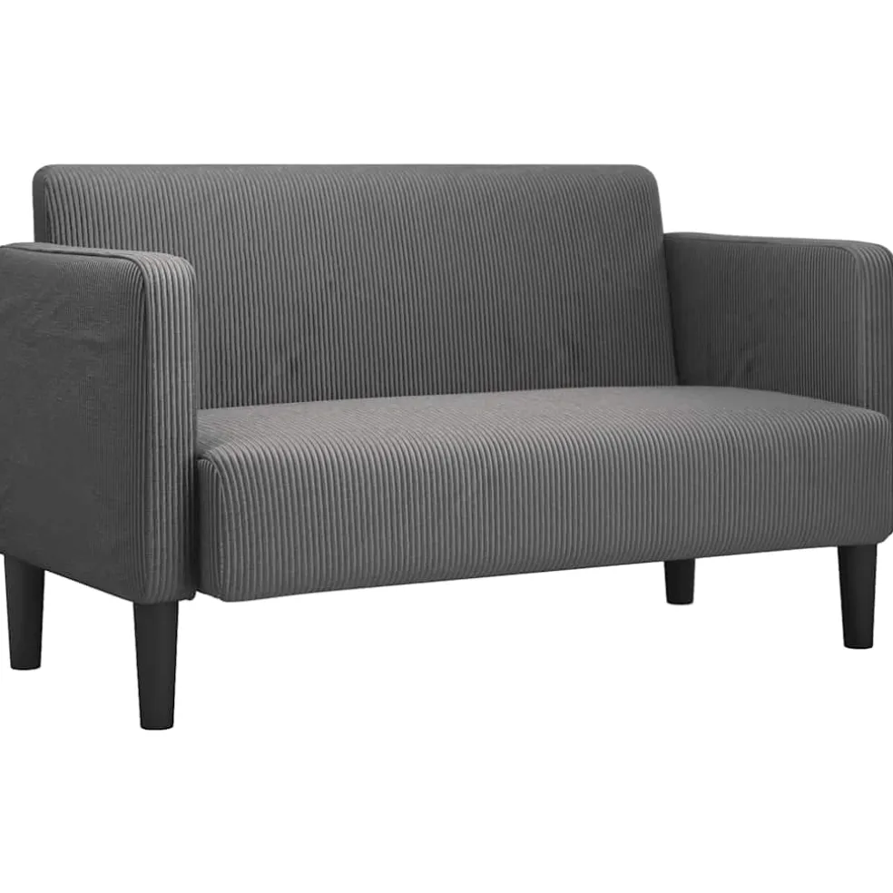 vidaXL Loveseat bank 109 cm corduroy stof donkergrijs