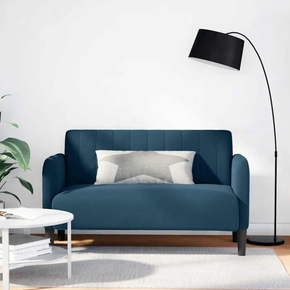 vidaXL Loveseat bank 109 cm fluweel blauw