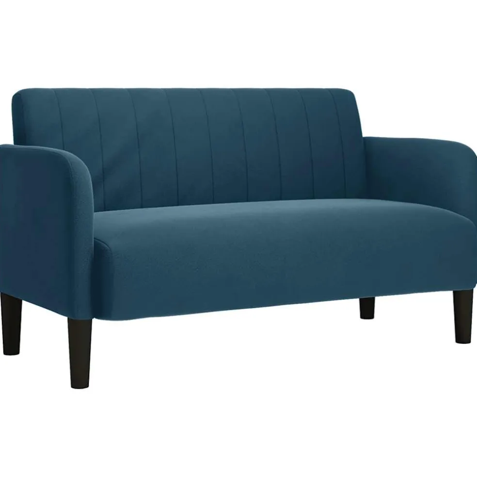 vidaXL Loveseat bank 109 cm fluweel blauw