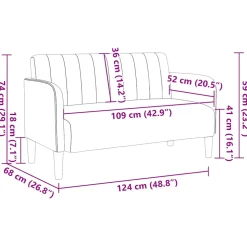 vidaXL Loveseat bank 109 cm fluweel zwart