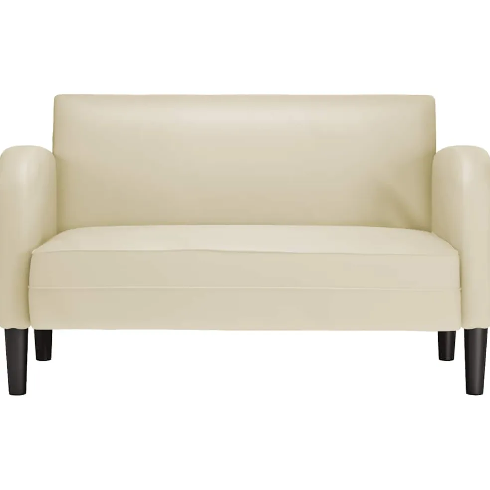 vidaXL Loveseat bank 110 cm kunstleer crèmekleurig