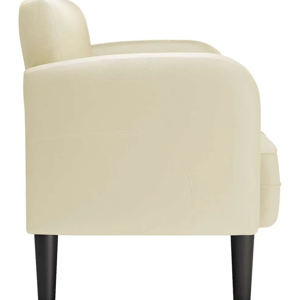 vidaXL Loveseat bank 110 cm kunstleer crèmekleurig