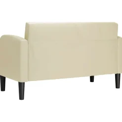 vidaXL Loveseat bank 110 cm kunstleer crèmekleurig