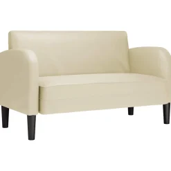 vidaXL Loveseat bank 110 cm kunstleer crèmekleurig